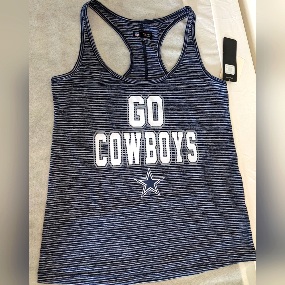 NFL Team Apparel "Go Cowboys" Dallas Cowboys Women's Racerback Tank Size S